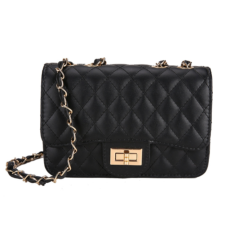 Bag Women's 2022 New Arrival Korean Style Rhombic Plaid Chain Bag Chanel Style Single-shoulder Crossbody Bag Women's Bag All-match Small Square Bag