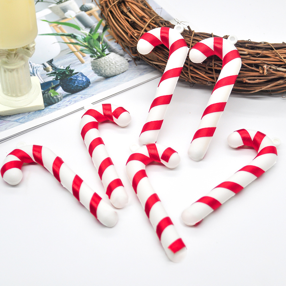 Christmas tree decoration pendant Christmas red and white blow-molded crutches colorful candy crutches Christmas pendant ornaments
