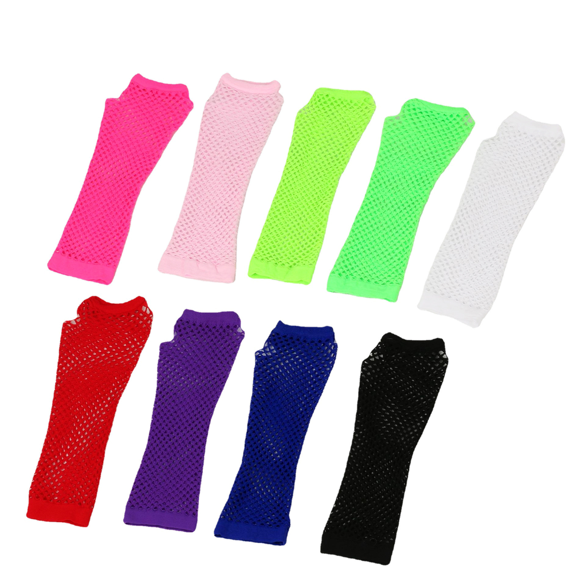 Gants élastiques en filet de pêche épais européens et américains, gants longs sexy punk, gants d'étiquette de fête en boîte de nuit à demi-doigts, gants transfrontaliers_voghion.com