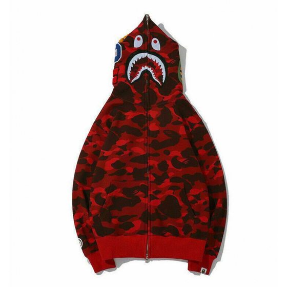 Trendy Brand Same Camouflage Shark Head Jacket 3D Sweater Printed Zipper Hoodie Men's and Women's Sweater Couple Clothes