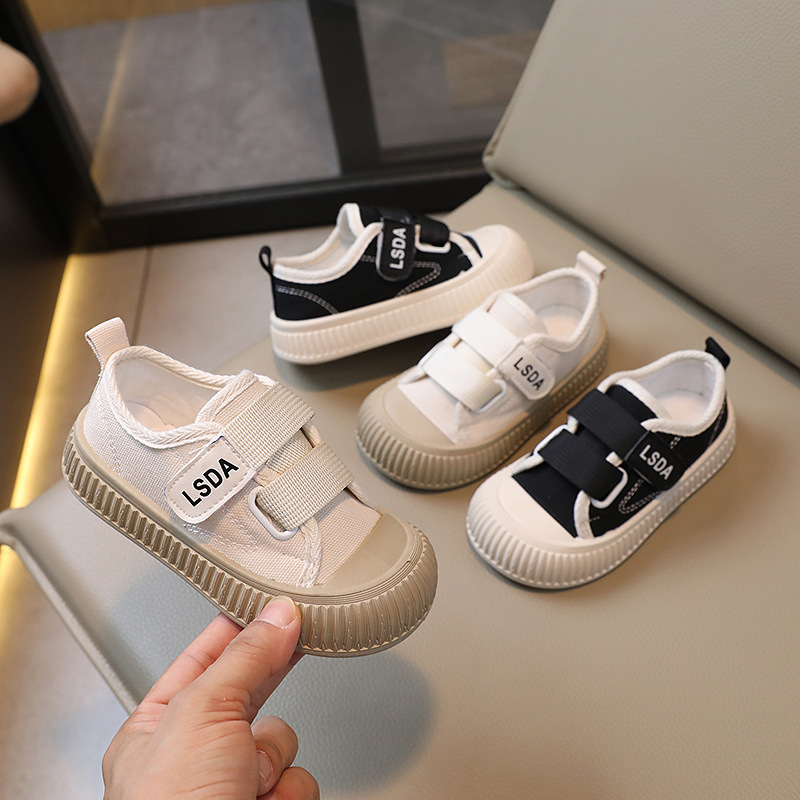 Girls' shoes 2023 Spring and Autumn new boys' Korean style soft bottom canvas shoes baby fashion casual shoes biscuit shoes