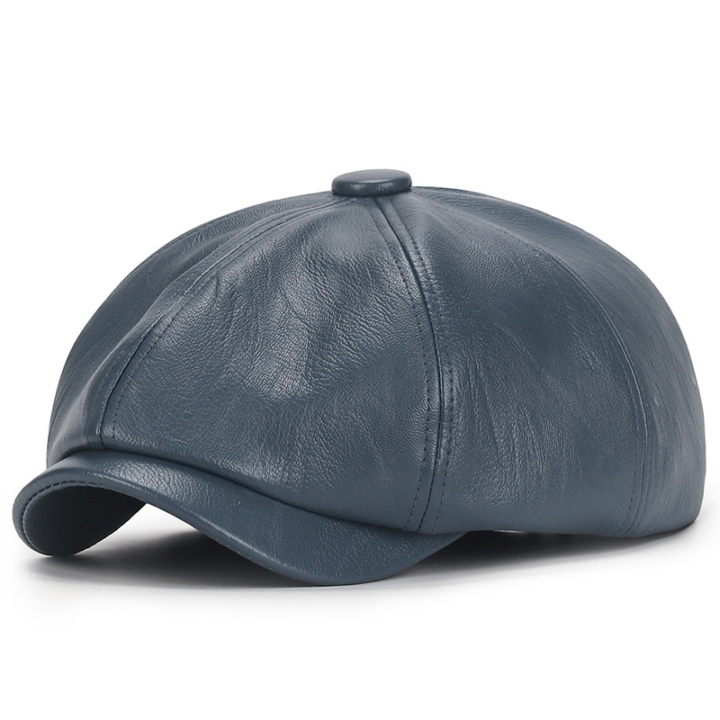 European and American PU British octagonal hat spring and autumn artistic youth beret outdoor waterproof men and women retro painter hat