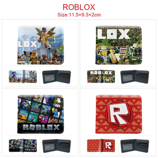 Virtual world ROBLOX game peripheral wallet printing men's and women's short folding card bag cartoon coin purse leather