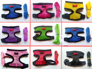 Fashion Mesh Dog Chest Strap Pet Chest Set Pet Dog Strap Mesh Chest Strap Bow Set