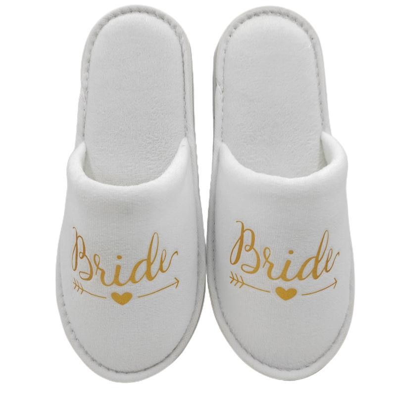 High-end hotel dense velvet couples disposable slippers bride bridesmaid slippers thickened non-slip disposable slippers