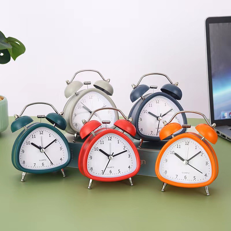 3 inch cartoon metal bell mute alarm clock student bedside small cute bedroom creative Bell Yiwu batch