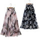 Chiffon Skirt Women's Summer Large Size New Mid-length Floral Skirt High Waist Foreign Trade Mid-length Skirt Slim A- line Gauze Skirt