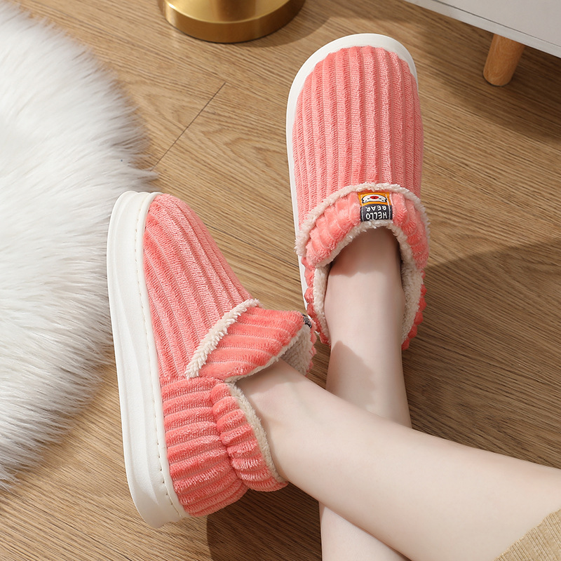 2023 New High-top Couples Cotton Slippers Women's Bag with Winter Outer Wear Velvet Warm Thick Flat Cotton Shoes for Men