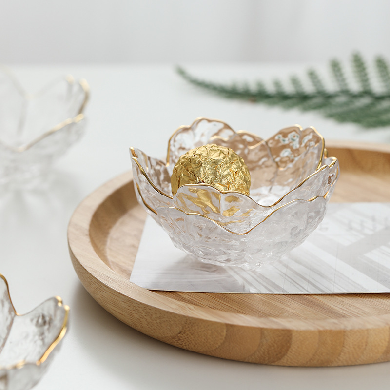 Japanese-style Cherry Blossom Dish Glass Flavor Dish Pink Petal Dish Seasoning Dish Small Dish Mini Bowl Dip Dish