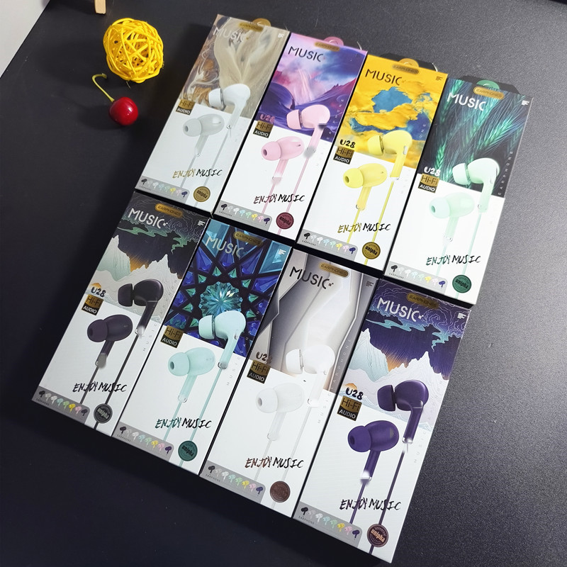 Macaron Color Headset Wire Control Suitable for Mobile Phone Round Hole 3.5 Headset Eight Color Mix and Match