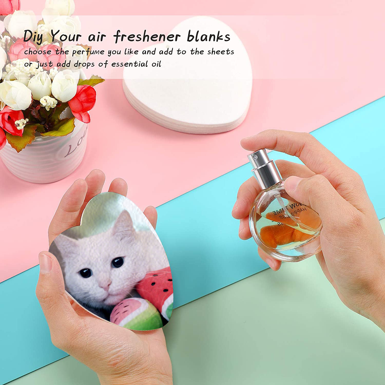Heat transfer felt air freshener bed sheet with elastic rope for DIY sublimation decorative car incense tablets