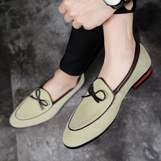 Wenzhou Men's Leather Shoes Loafers Frosted Cowhide Shoes Men's Fashion Casual Simple Trendy Shoes Men's Foreign Trade Large Size