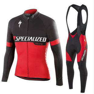 2017 New Team version men's and women's black and red breathable long sleeve suit autumn and winter cycling clothes