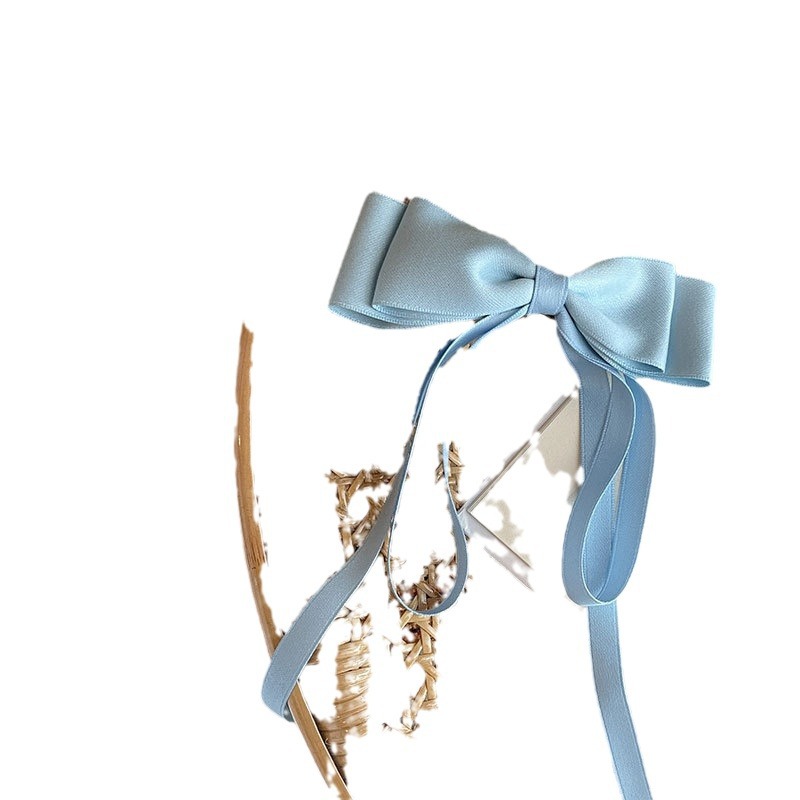 New Japanese and Korean Style Elegant Age-reducing Bow Ribbon Back Head Hairpin Top Clip French Atmosphere Brooch