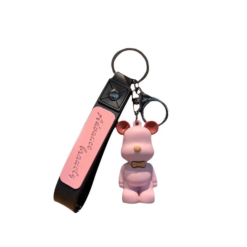 Internet Celebrity Couple Violence Bear Keychain Pendant Women's Creative Explosions Simple Cute Student Schoolbag Car Key Chain