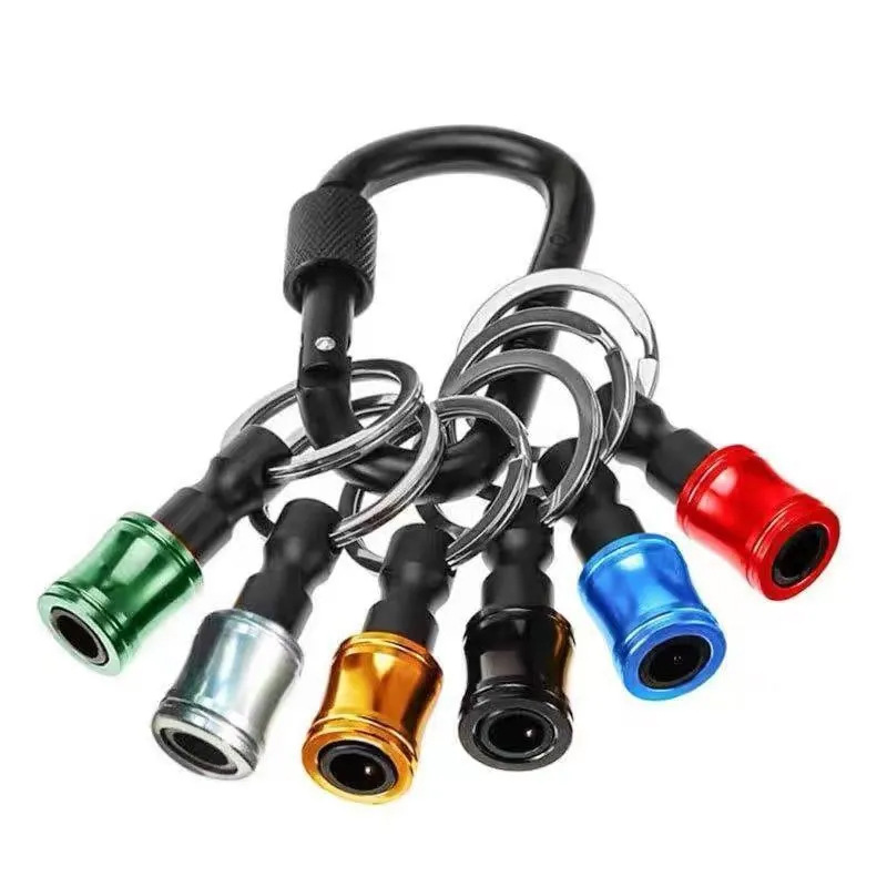 Stainless steel keychain sleeve rod golden three-groove extension rod color 1/4 batch head quick change sleeve switch rod