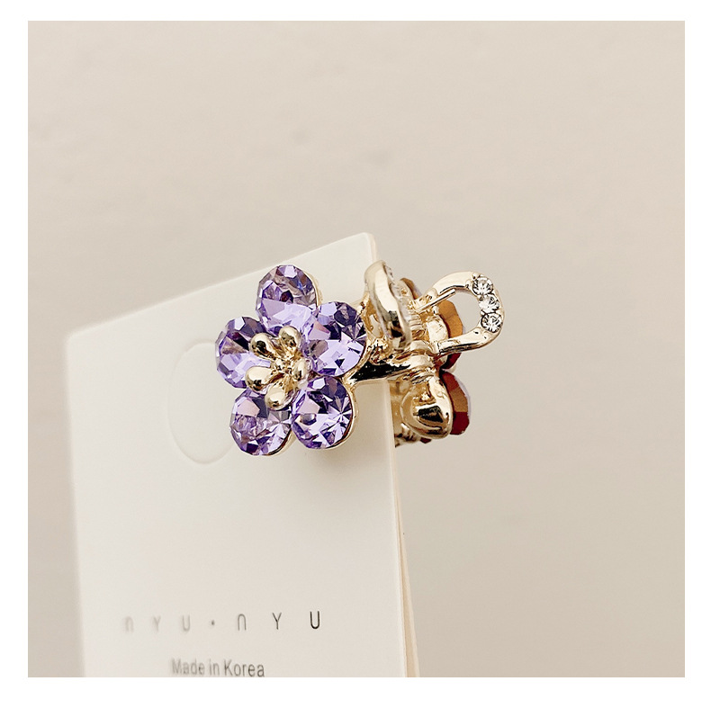 Small Bangs Grab Clip 2022 New Crystal Flower Side Hairpin Korean Internet Celebrity Mini Elegant Grab Hair Accessories_voghion.com