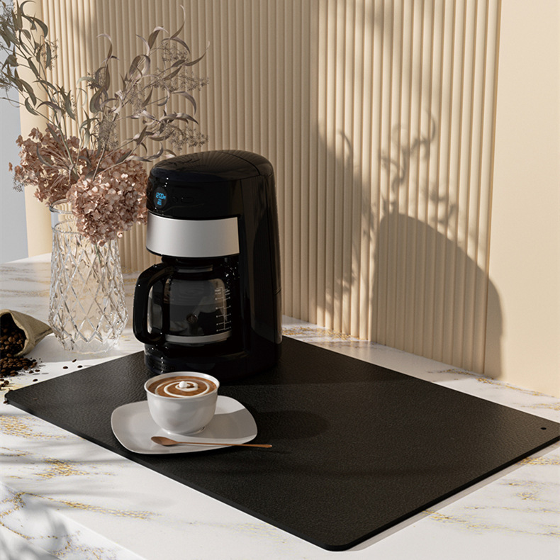 Pu皮キッチンテーブルの水切りマットバーのコーヒーマットテーブルの断熱マット|undefined
