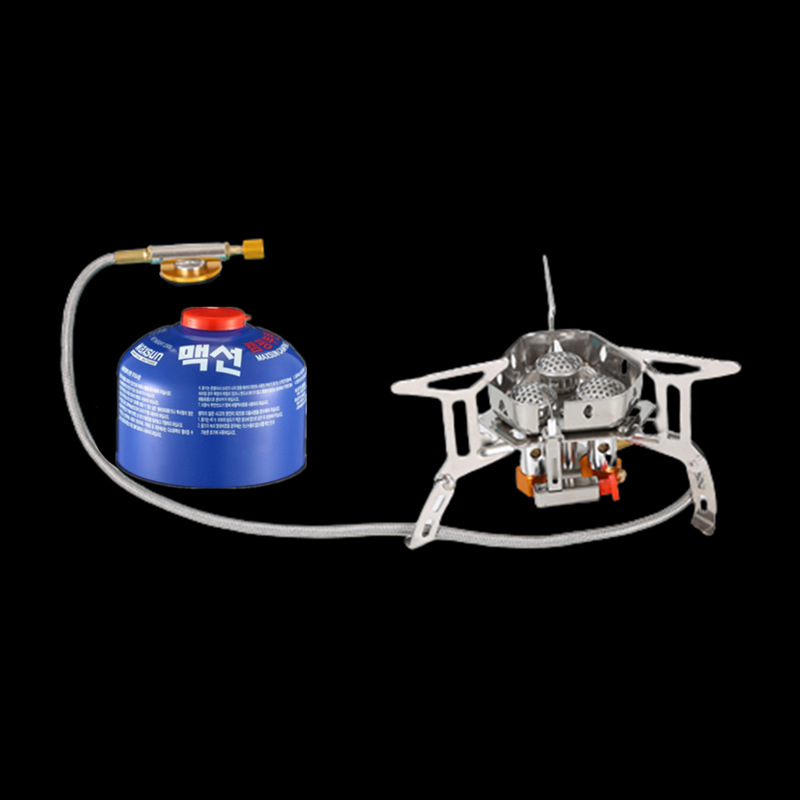 Three-head stove outdoor camping stove portable folding gas stove barbecue stove electronic ignition gas stove outdoor stove