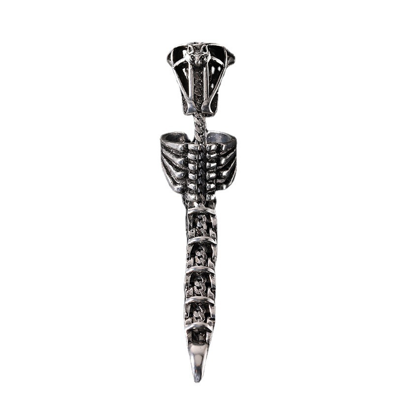 European and American personality domineering keel movable joint hip hop old retro hipster rock punk Dragon dragon spine ring