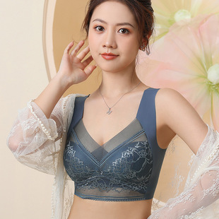 One-piece Lace Fixed Cup Beautiful Back Anti-running Light Non-rimmed Bra Plus Fat Lace Princess Wrap Women's Strapless