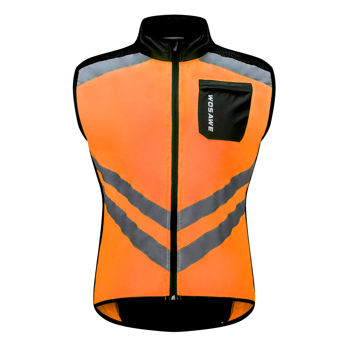 WOSAWE Mountain Bike Riding Windbreaker Jacket Vest Reflective Water-repellent Skin Short-sleeved Top Light
