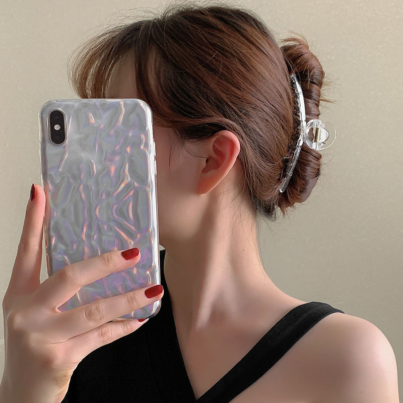 Unisex Simple white transparent hair clip female back of head plastic hair clip shark clip_voghion.com