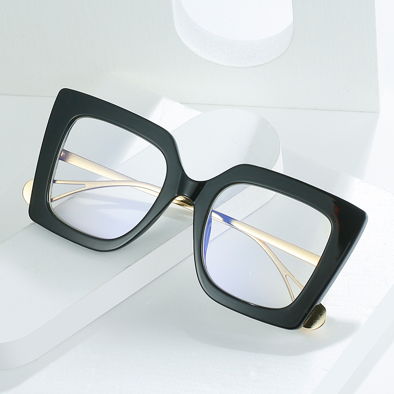 95811 foreign trade optical mirror PC full frame ladies frame personalized square frame two-color frame anti-blue light
