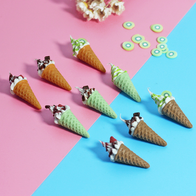Doll House food and play scene shooting props miniature toy model simulation ice cream Mini Ice Cream Cone I327