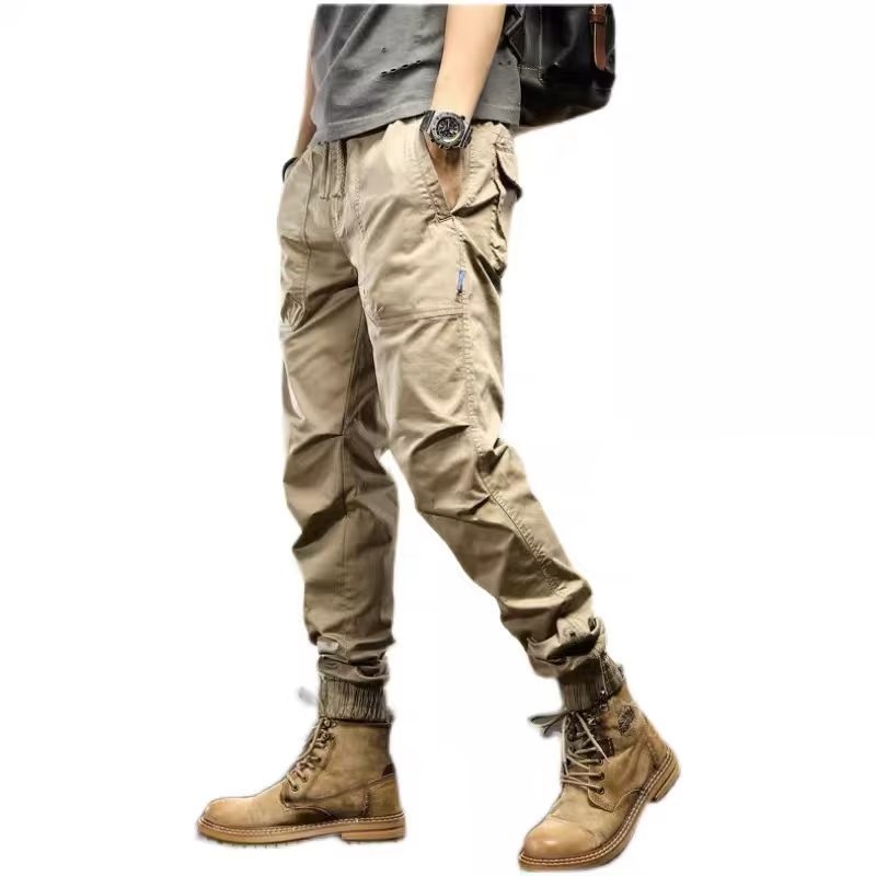 Cross-border one-piece delivery American khaki overalls men's 2022 Spring and Autumn new trendy men's casual pants wide