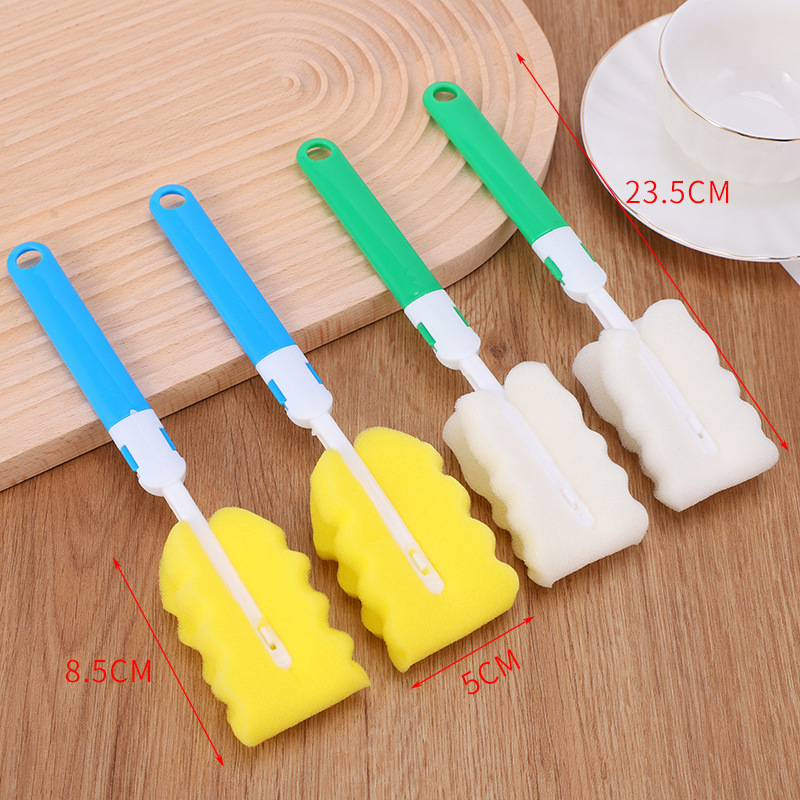 Long handle Sponge Cup brush cleaning baby bottle brush removable glass cup brush bottle cleaning brush Cup