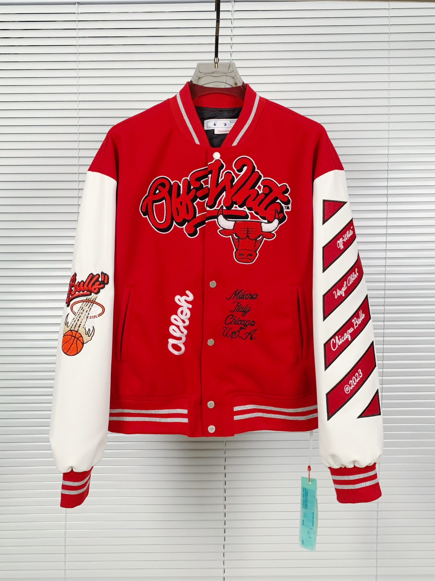 2023 early autumn new OW joint NBA team series baseball uniform jacket men and women same style one piece batch delivery