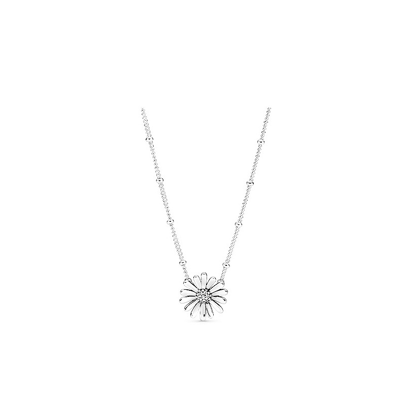 Van Pandora Di Necklace Mother's Day Eternal Symbol Daisy Necklace White Copper DIY Base Clavicle Chain Female