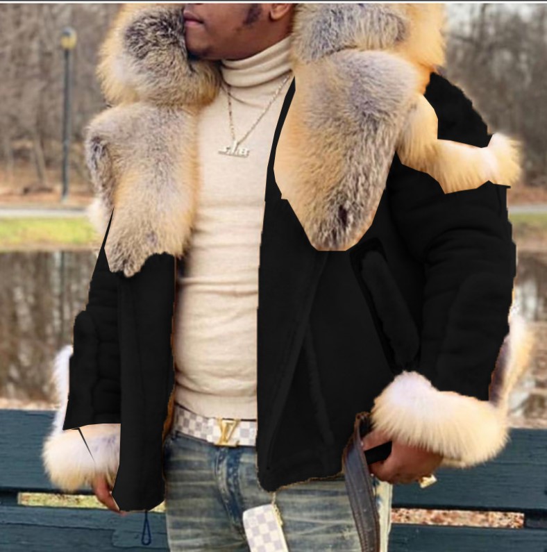 wish cross-border foreign trade fur coat men's big fur collar fur wholesale suede fur one-piece mink coat