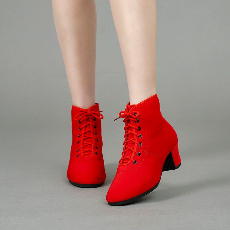 Autumn and Winter High-heeled Latin Dance Adult Ladies Middle-heeled Ballroom Dance Adult Sailor Soft-soled Modern Square Dance Shoes