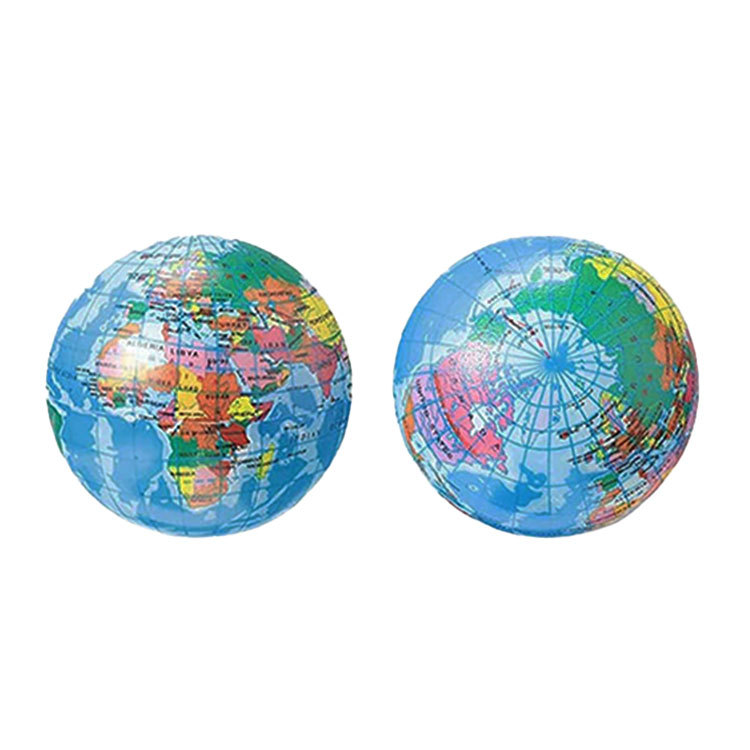 Cross-border hot sale 7.6PU sponge foam elastic decompression foot net stick animal expression ball earth map instrument back