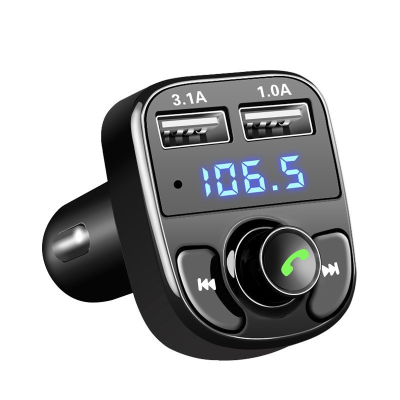 Hot sale X8 car car Bluetooth receiver transmitter MP3 player multi-function dual USB charging cigarette light screen display