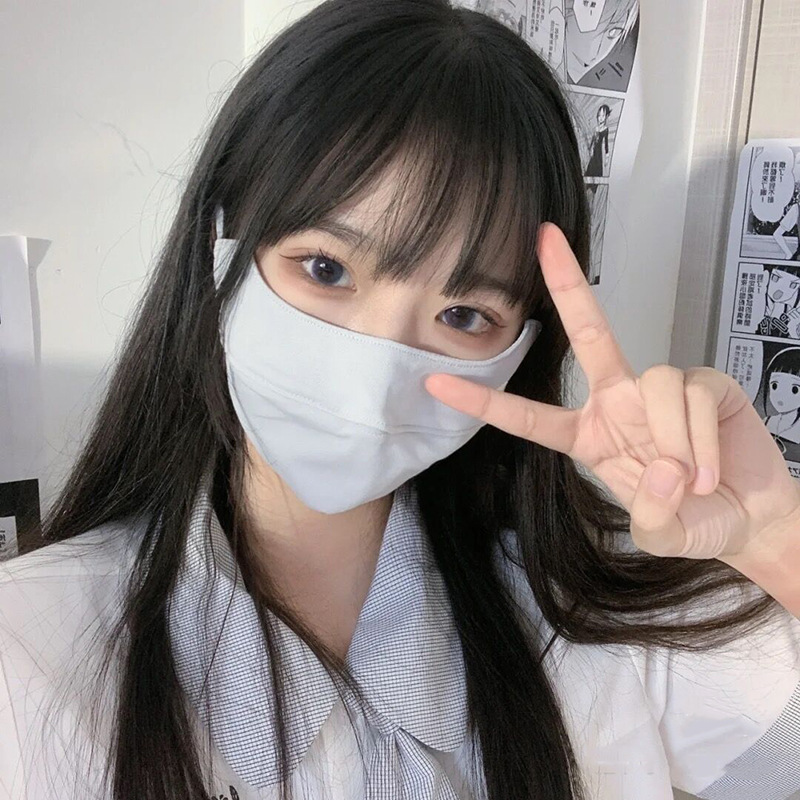 Internet Celebrity Wig Women's Long Hair Air Bangs Full Head Cover Korean Style Temperament Age-reducing Hairstyle Black Long Straight Hair Wig Cover