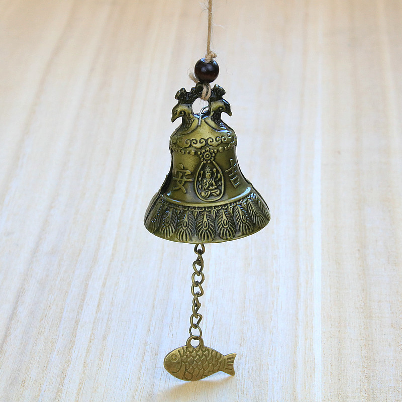 Creative Home Bell Dragon Wind Bell Pendant Door Hanging Antique Bronze Yunnan Dongba Metal Pisces Wind Bell Pendant
