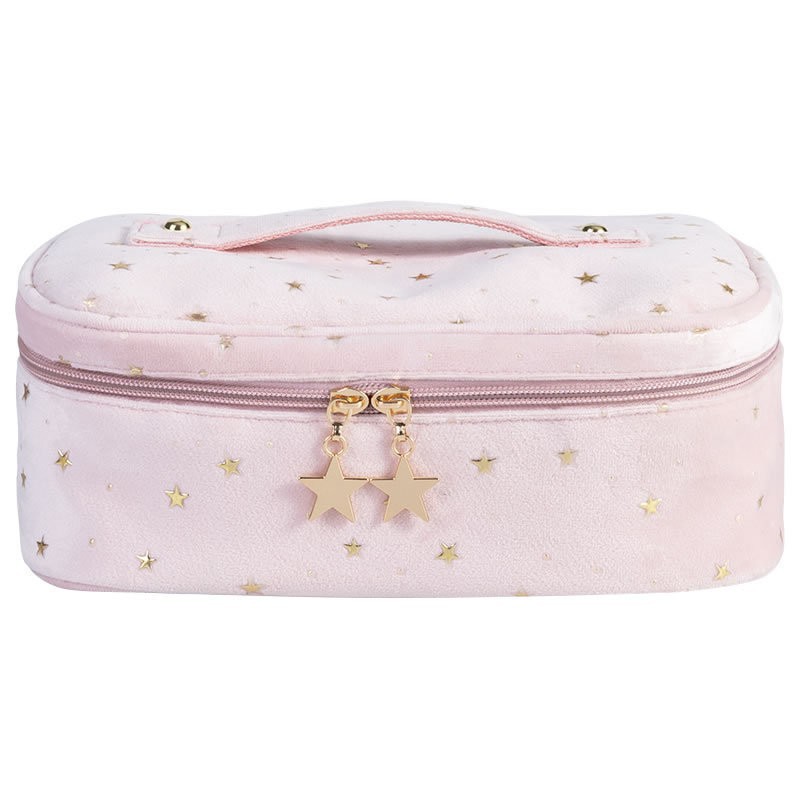 New ins Style Cosmetic Bag Large Capacity Storage Bag Velvet Portable Travel Bag Cosmetic Storage Bag Wash Bag