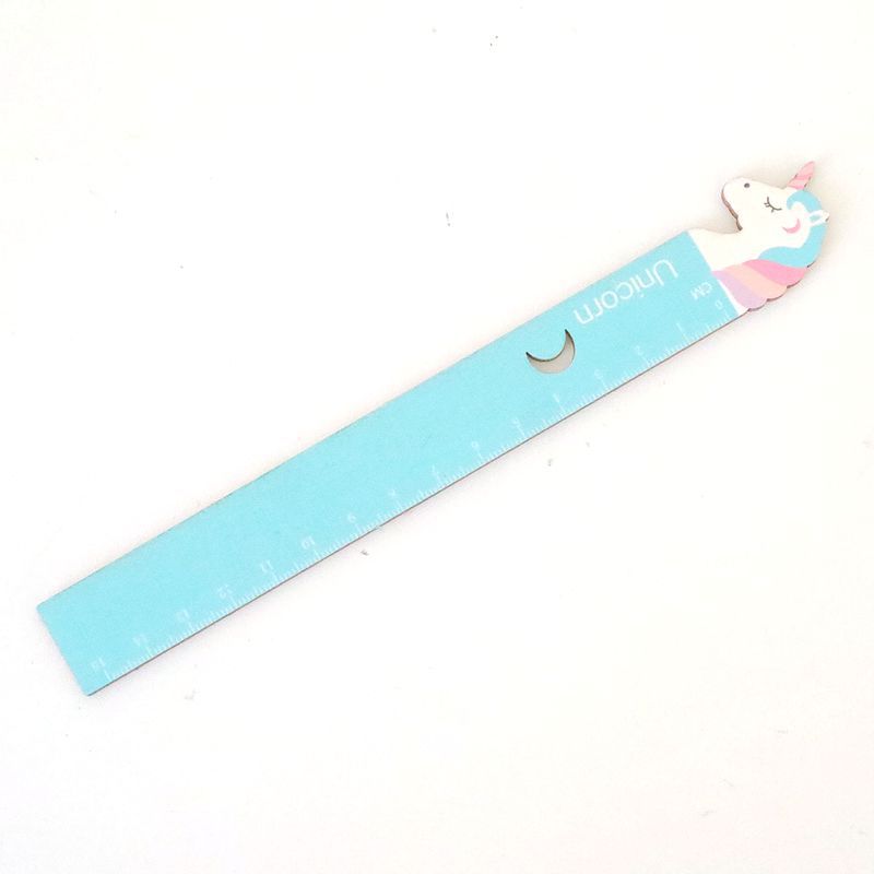 Factory direct supply unicorn wooden ruler student drawing creative ruler cross-border explosions