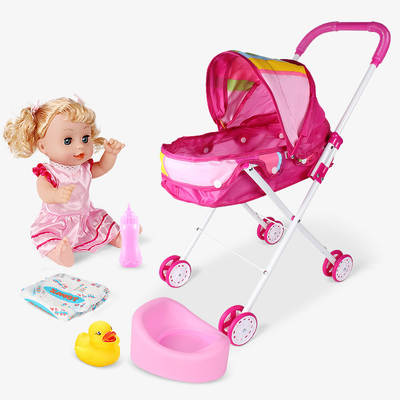 Source factory children's toys girls play house with dolls stroller simulation baby stroller wholesale