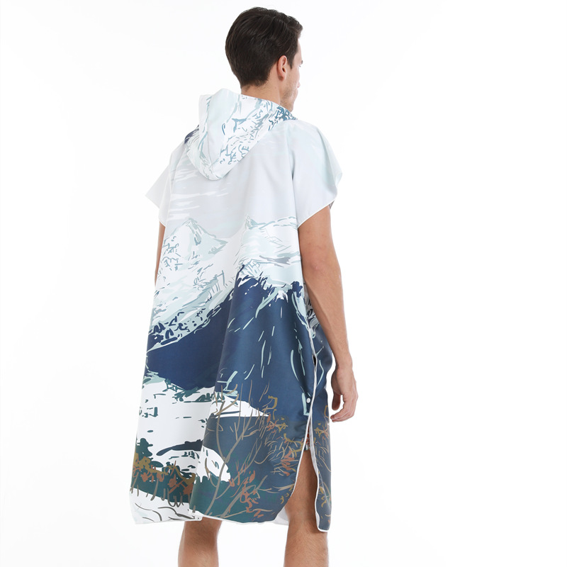 Landscape Simple Wind Speed Dry Swimming Bath Towel Cloak Surfing Diving Changing Bathrobe Hooded Men's Bath Towel