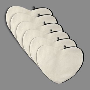 Heart-shaped blank DIY graffiti pencil case zipper handmade bag cotton bag canvas bag stationery storage makeup wash bag