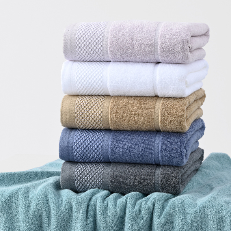 Bath towel cotton soft absorbent household bath adult face towel pure cotton plain thick square towel hand towel wholesale