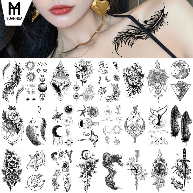 New waterproof small fresh tattoo stickers color black and white 1000 can be any combination of manufacturers wholesale