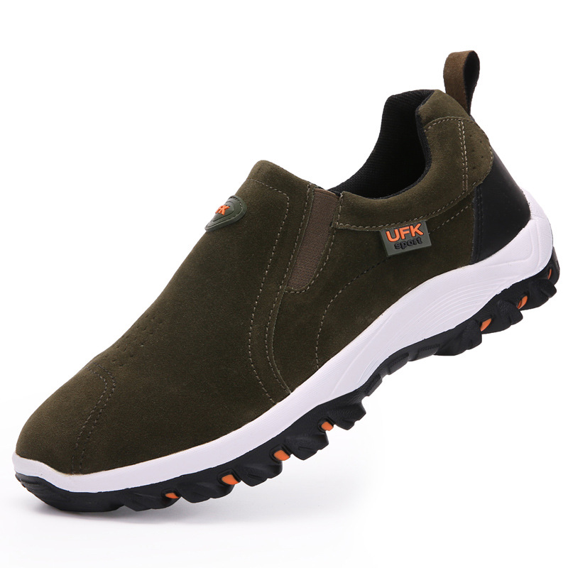 2023 cross mirror foreign trade plus size men's hiking shoes suede leather sports leisure outdoor shoes one-piece delivery
