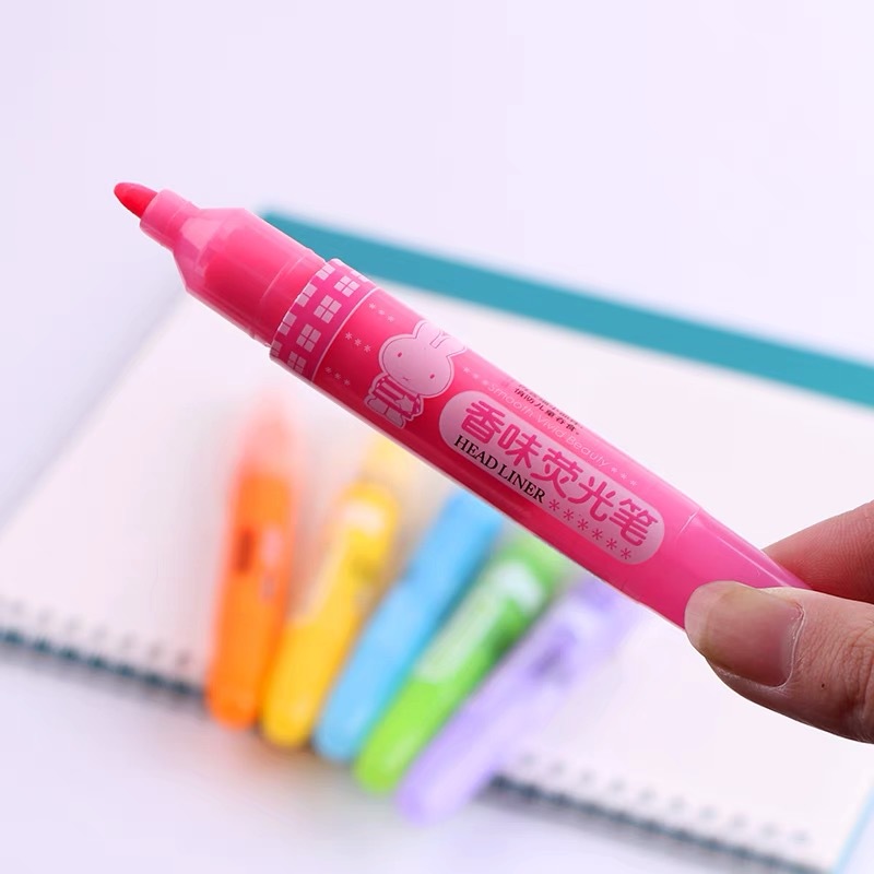 Chenguang Highlighter 21003 Mifei Color Fragrance Student Color Marker 6 Color Marker Large Head Pen