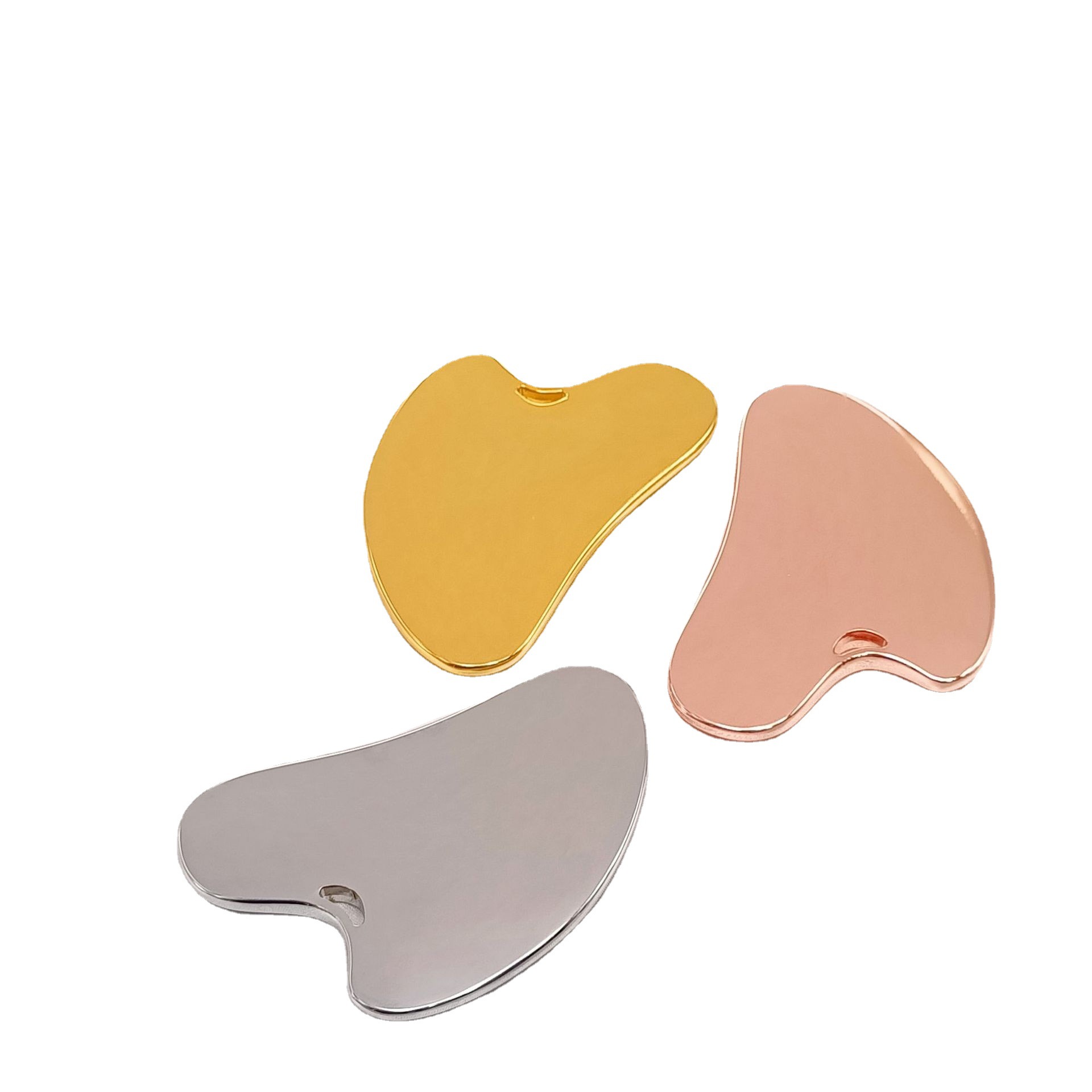 Manufacturer in stock metal scraping board facial face neck scraping Board beauty massage stick metal heart-shaped scraping board