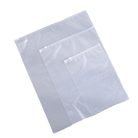 Clothing packaging bag pe transparent zipper bag frosted plastic packaging bag manufacturers in stock clothes packaging zipper bag